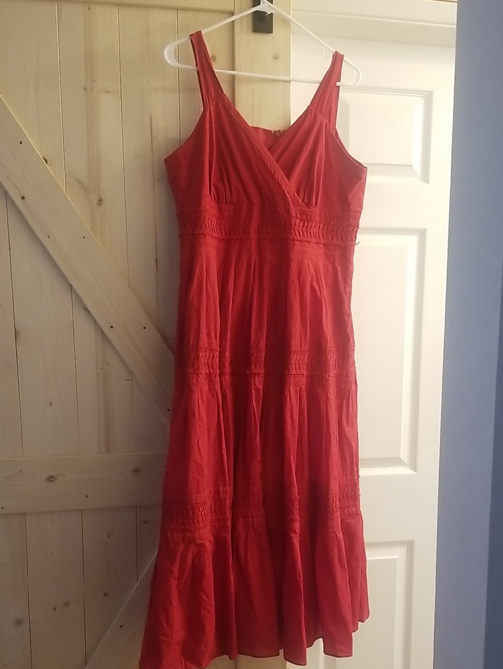 Coldwater Creek Red Maxi Dress with V-Neck